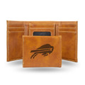Buffalo Bills Laser Engraved Brown Trifold Wallet