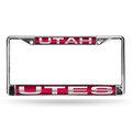 Utah Utes Chrome Laser License Plate Frame