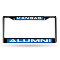 Kansas Jayhawks Laser Black License Plate Frame
