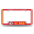 Kansas City Chiefs #1 Dad Chrome License Plate Frame