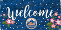 New York Mets 6" x 12" Floral Welcome Sign