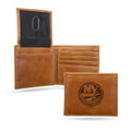 New York Islanders Laser Engraved Brown Billfold Wallet
