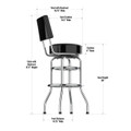 New Orleans Saints Chrome Barstool with Back