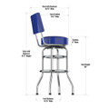 Los Angeles Rams Chrome Barstool with Back