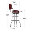 Washington Commanders Chrome Barstool with Back