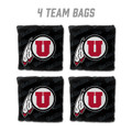 Utah Utes Black Cornhole Bags - 4 Pack