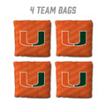 Miami Hurricanes Orange Cornhole Bags - 4 Pack