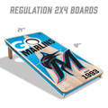 Miami Marlins 2' x 4' All-Wood Cornhole Set