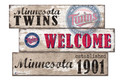 Minnesota Twins Welcome 3 Plank Sign