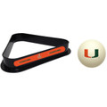 Miami Hurricanes Cue Ball & 8 Ball Billiard Rack