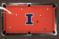Illinois Fighting Illini Logo Pool Table Cloth