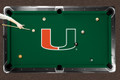 Miami Hurricanes Logo Pool Table Cloth
