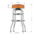 Virginia Tech Hokies Chrome Bar Stool