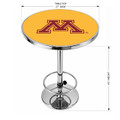 Minnesota Golden Gophers Logo Chrome Pub Table