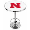 Nebraska Cornhuskers Logo Chrome Pub Table