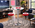 Nebraska Cornhuskers Logo Chrome Pub Table