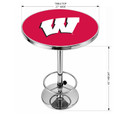 Wisconsin Badgers Logo Chrome Pub Table