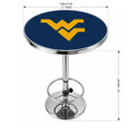 West Virginia Mountaineers Logo Chrome Pub Table