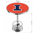Illinois Fighting Illini Logo Chrome Pub Table