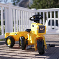 rollyTrac CAT 3-Wheeled Pedal Tractor with Trailer