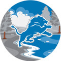 Detroit Lions 12" Landscape Circle Sign