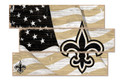 New Orleans Saints Flag 3 Plank Sign