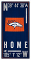 Denver Broncos 6" x 12" Coordinates Sign