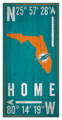 Miami Dolphins 6" x 12" Coordinates Sign