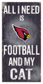 Arizona Cardinals 6" x 12" Football & My Cat Sign