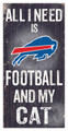 Buffalo Bills 6" x 12" Football & My Cat Sign