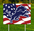 Detroit Lions Patriotic Yard Sign
