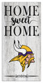 Minnesota Vikings Home Sweet Home Whitewashed 6" x 12" Sign