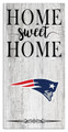 New England Patriots Home Sweet Home Whitewashed 6" x 12" Sign
