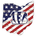 Cincinnati Bengals 12" USA State Cutout Sign