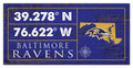 Baltimore Ravens Horizontal Coordinate 6" x 12" Sign