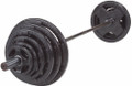 Body Solid Black 255 lb Rubber Grip Olympic Plate Set