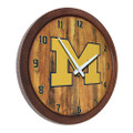 Michigan Wolverines "Faux" Barrel Top Wall Clock