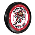Ohio State Buckeyes Ribbed Frame Wall Clock