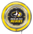 Michigan Tech Huskies Neon Clock