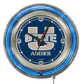 Utah State Aggies Neon Clock