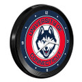 Connecticut Huskies Ribbed Frame Wall Clock