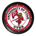 Utah Utes Ribbed Frame Wall Clock