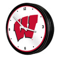 Wisconsin Badgers Retro Lighted Wall Clock