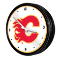 Calgary Flames Retro Lighted Wall Clock