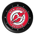 New Jersey Devils Ribbed Frame Wall Clock