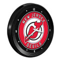 New Jersey Devils Ribbed Frame Wall Clock