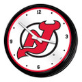 New Jersey Devils Retro Lighted Wall Clock