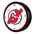 New Jersey Devils Retro Lighted Wall Clock