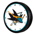 San Jose Sharks Retro Lighted Wall Clock