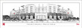 Nebraska Cornhuskers Memorial Stadium Line Art Panorama
